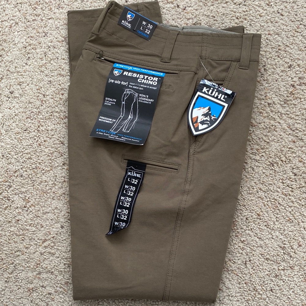 Kühl Resistor Chino. 30x32. Stone Brown. NWT.